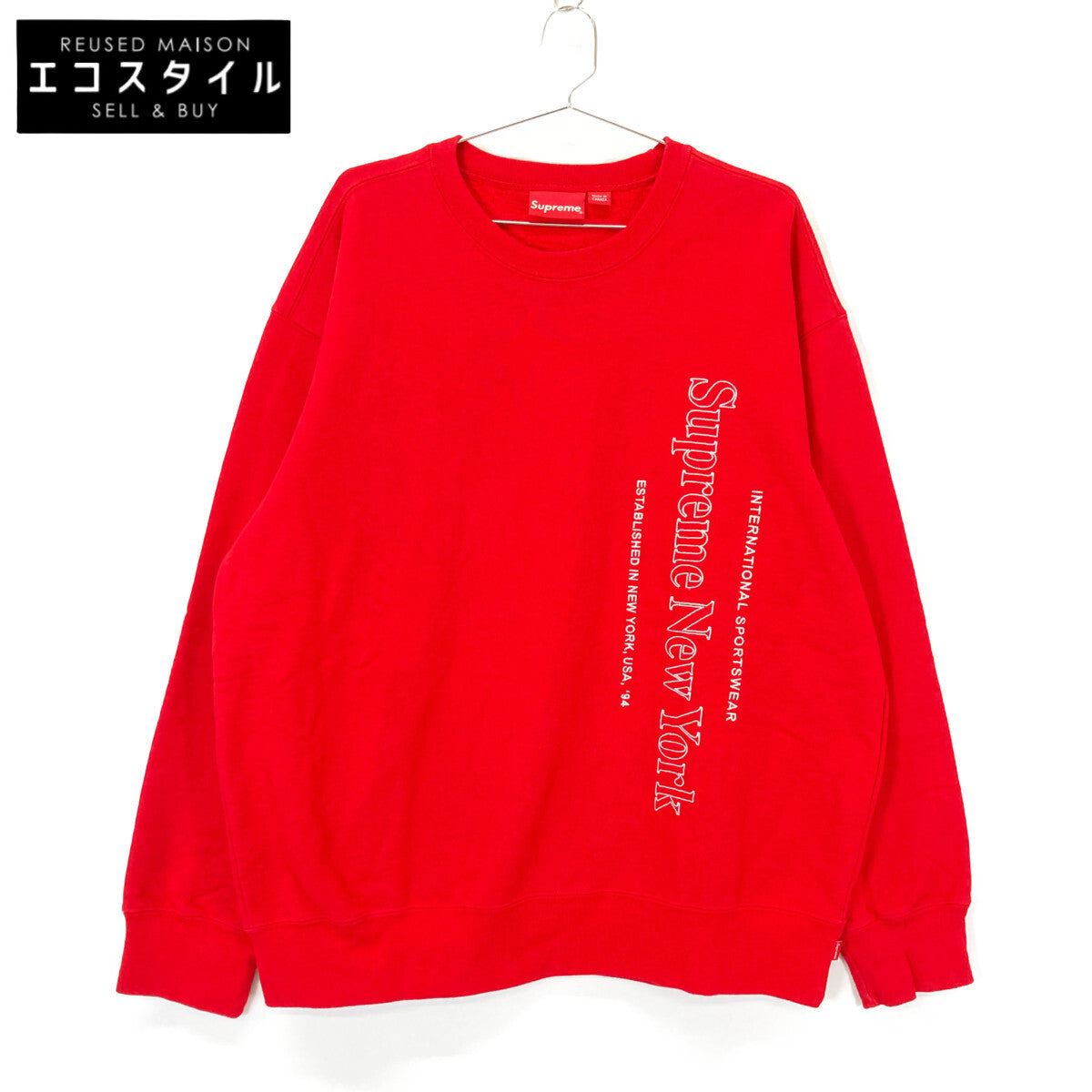 Supreme シュプリーム 20FW ﾚｯﾄﾞ Side Logo Crewneck トップス L