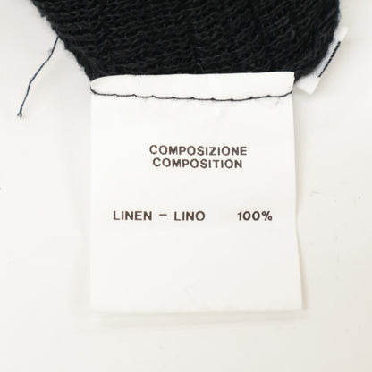 St.moritz サンモリッツ ﾌﾞﾗｯｸ ﾘﾈﾝ ｼｱｰﾒｯｼｭ ｸﾙｰﾈｯｸ ｼｮｰﾄｽﾘｰﾌﾞｶｯﾄｿｰ トップス 48