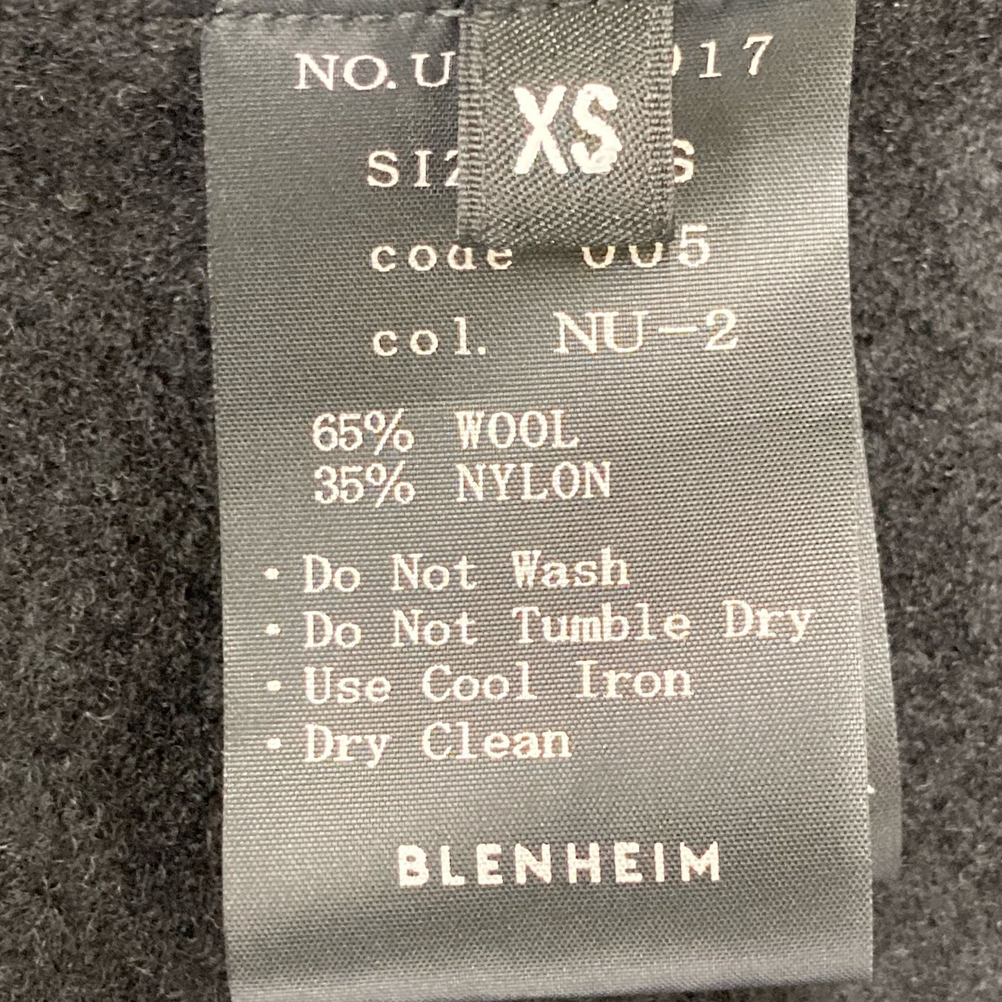 BLENHEIM ブレンヘイム U238-017 ﾌﾞﾗｯｸ ｼｮｰﾙｶﾗｰﾛﾝｸﾞﾗｲﾄｺｰﾄ コート XS