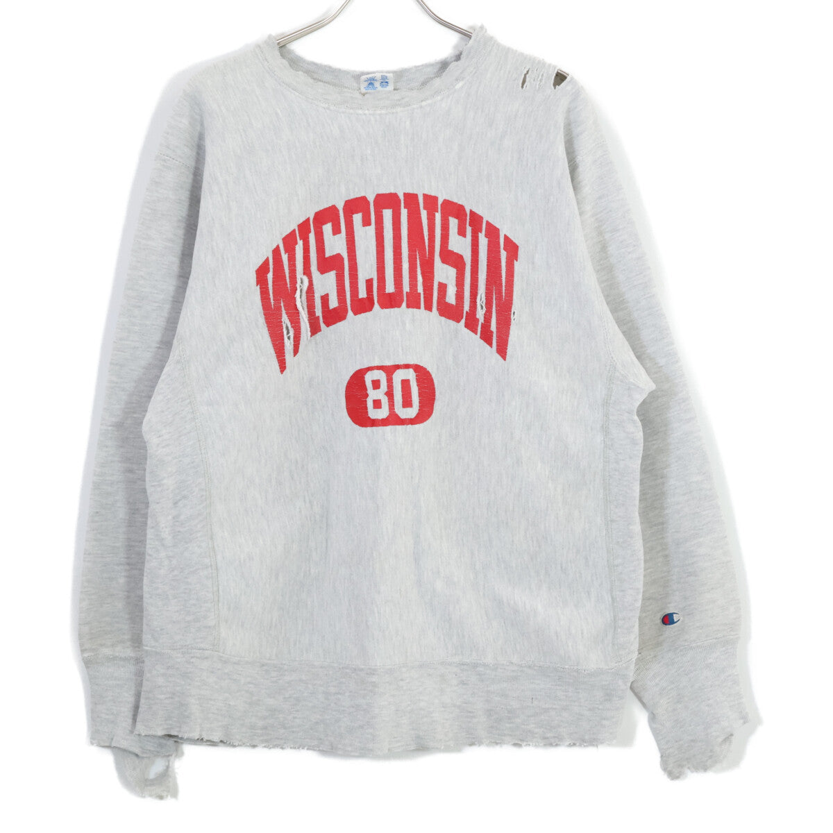 Champion チャンピオン 80'S トリコタグ WISCONSIN ボロ リバースウィーブ スウェットシャツ/ トップス XL
