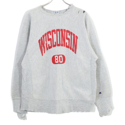 Champion チャンピオン 80'S トリコタグ WISCONSIN ボロ リバースウィーブ スウェットシャツ/ トップス XL