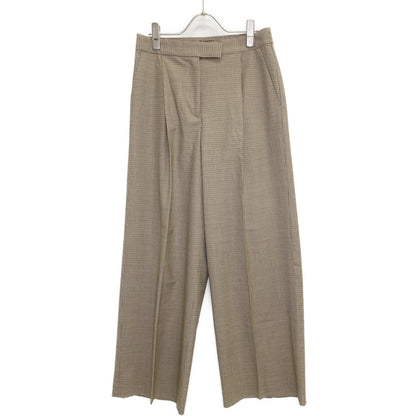 TOMORROWLAND トゥモローランド 美品 24AW ブラウニーガンクラブチェック タックワイドパンツ ボトムス 36