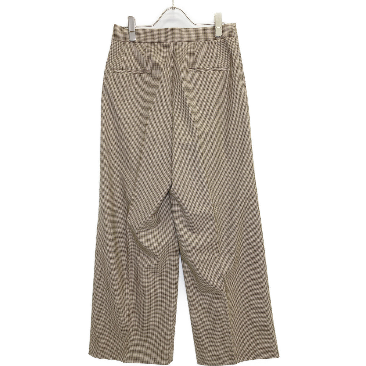 TOMORROWLAND トゥモローランド 美品 24AW ブラウニーガンクラブチェック タックワイドパンツ ボトムス 36