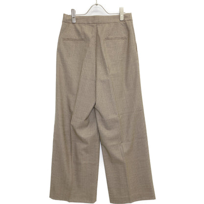 TOMORROWLAND トゥモローランド 美品 24AW ブラウニーガンクラブチェック タックワイドパンツ ボトムス 36