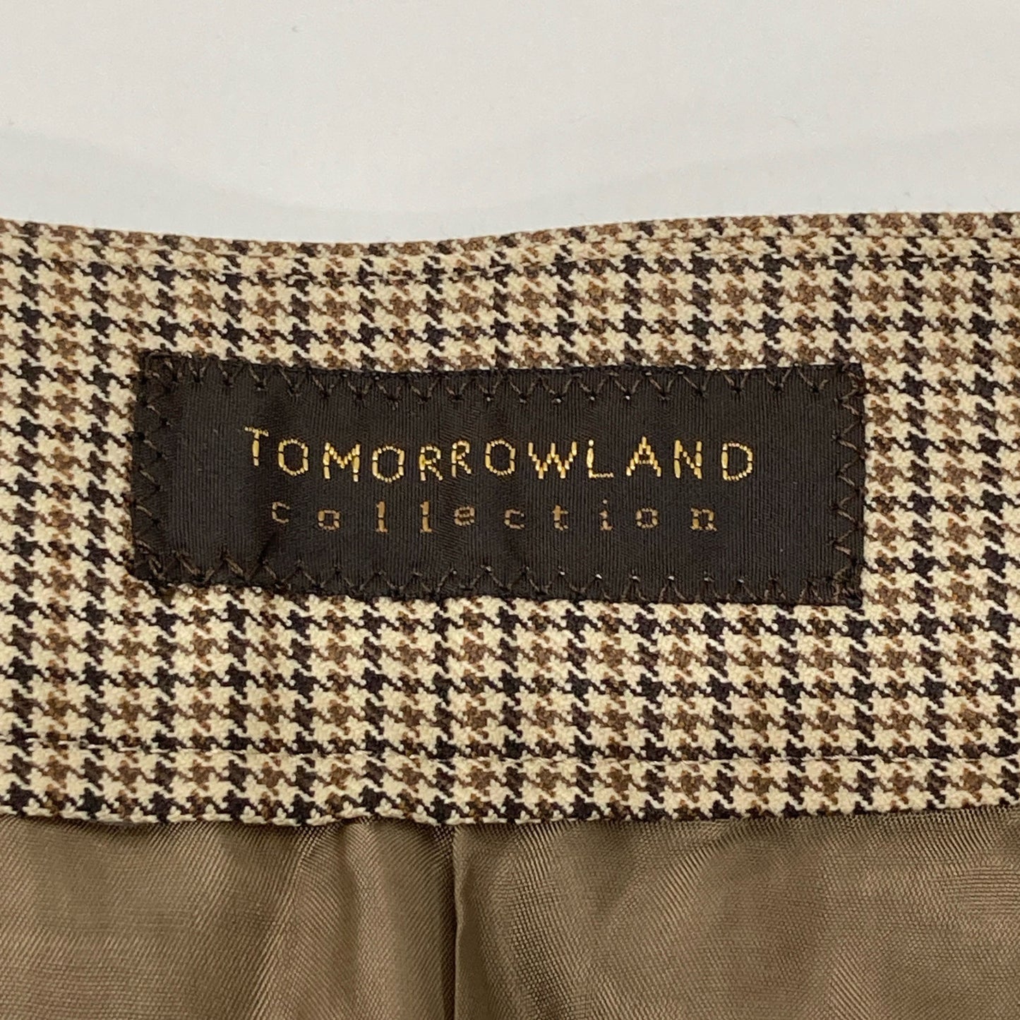 TOMORROWLAND トゥモローランド 美品 24AW ブラウニーガンクラブチェック タックワイドパンツ ボトムス 36