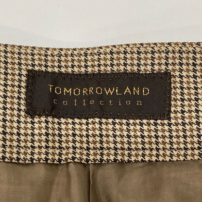 TOMORROWLAND トゥモローランド 美品 24AW ブラウニーガンクラブチェック タックワイドパンツ ボトムス 36