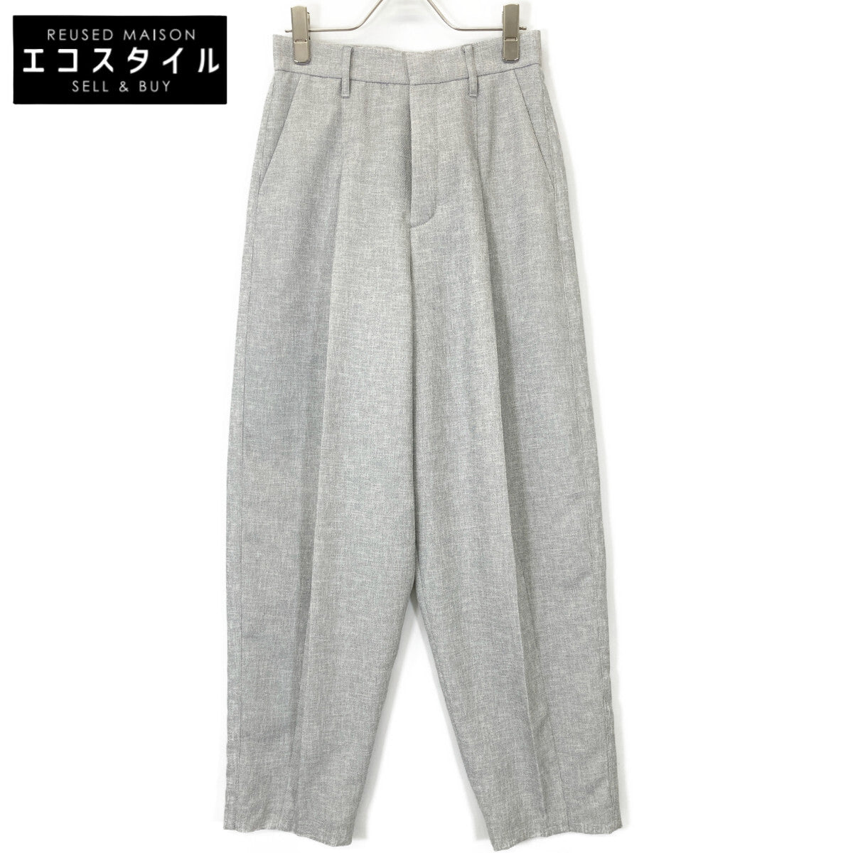 AKIRA NAKA アキラナカ WS2308-GY グレー ポリエステル×コットン センタープレス テーパードスラックス ボトムス 1