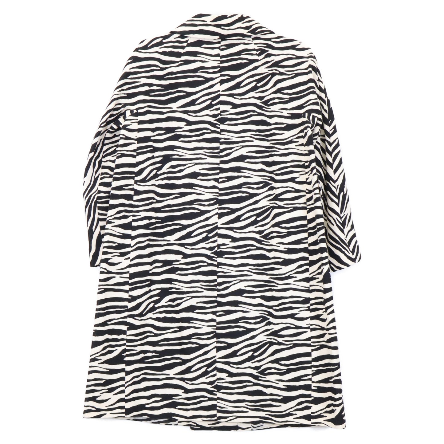 S MaxMara エスマックスマーラ 90810372 ﾌﾞﾗｯｸ×ﾍﾞｰｼﾞｭ ｾﾞﾌﾞﾗﾛﾝｸﾞｺｰﾄ コート 42