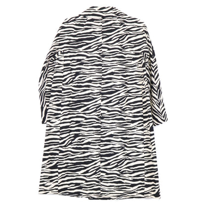 S MaxMara エスマックスマーラ 90810372 ﾌﾞﾗｯｸ×ﾍﾞｰｼﾞｭ ｾﾞﾌﾞﾗﾛﾝｸﾞｺｰﾄ コート 42