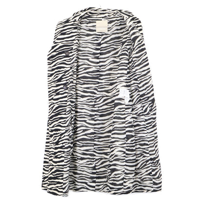 S MaxMara エスマックスマーラ 90810372 ﾌﾞﾗｯｸ×ﾍﾞｰｼﾞｭ ｾﾞﾌﾞﾗﾛﾝｸﾞｺｰﾄ コート 42