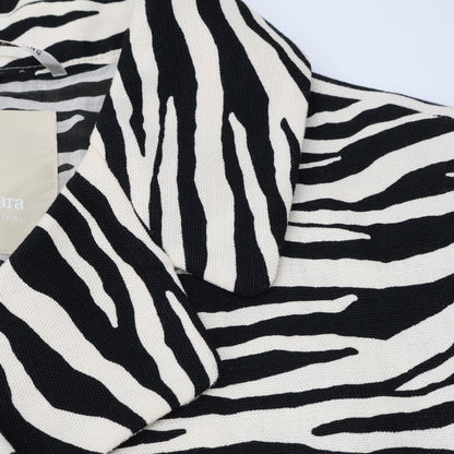 S MaxMara エスマックスマーラ 90810372 ﾌﾞﾗｯｸ×ﾍﾞｰｼﾞｭ ｾﾞﾌﾞﾗﾛﾝｸﾞｺｰﾄ コート 42