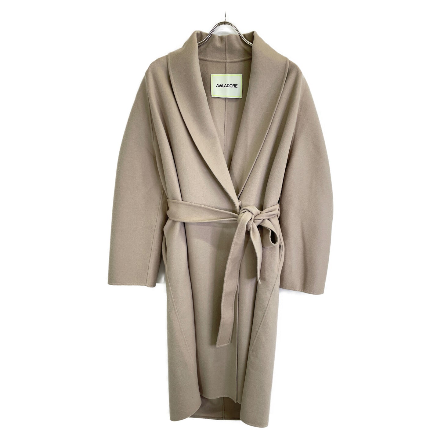 Ava Adore アヴァアドール 531-0281003 ﾍﾞｰｼﾞｭ ｳｰﾙ×ﾐﾝｸﾌｧｰ ﾍﾞﾙﾃｯﾄﾞｼﾝｸﾞﾙｺｰﾄ コート 36