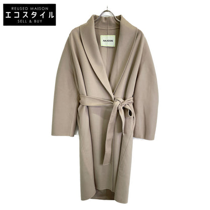 Ava Adore アヴァアドール 531-0281003 ﾍﾞｰｼﾞｭ ｳｰﾙ×ﾐﾝｸﾌｧｰ ﾍﾞﾙﾃｯﾄﾞｼﾝｸﾞﾙｺｰﾄ コート 36