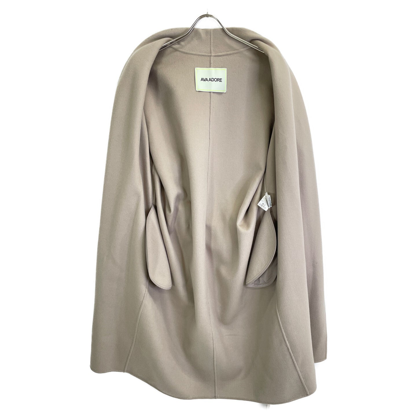 Ava Adore アヴァアドール 531-0281003 ﾍﾞｰｼﾞｭ ｳｰﾙ×ﾐﾝｸﾌｧｰ ﾍﾞﾙﾃｯﾄﾞｼﾝｸﾞﾙｺｰﾄ コート 36