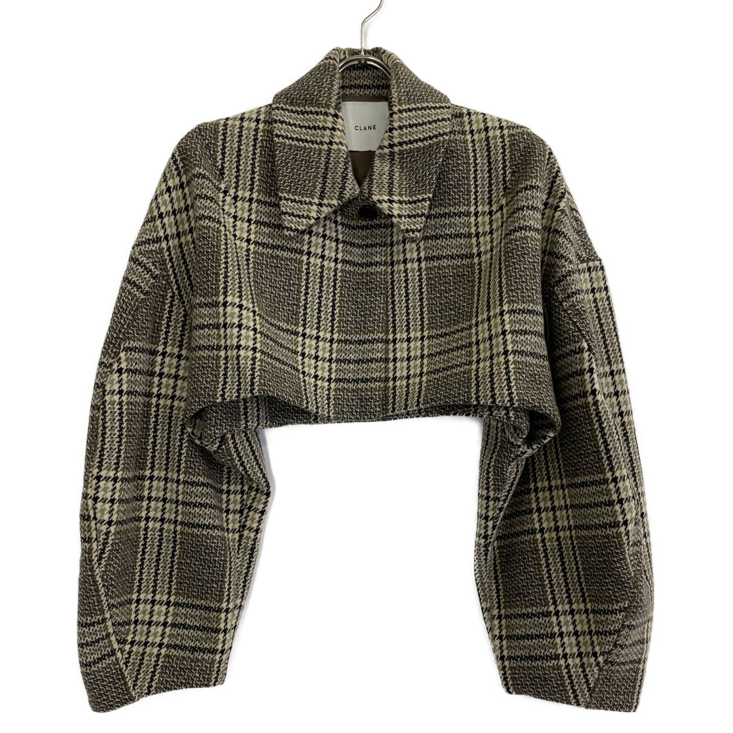 CLANE クラネ 【美品/23AW】15104-0512 ROUND SLEEVE SHORT JACKET チェック ショート ジャケット 2