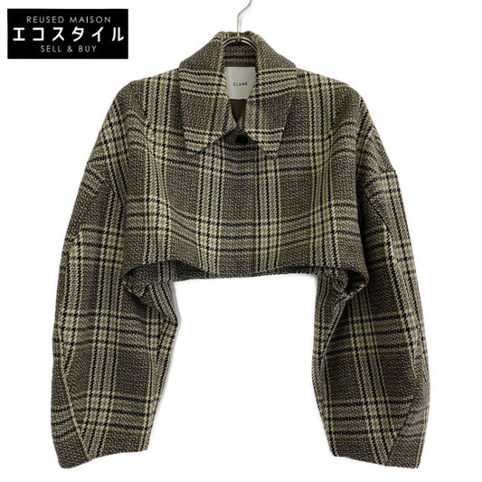 CLANE クラネ 【美品/23AW】15104-0512 ROUND SLEEVE SHORT JACKET チェック ショート ジャケット 2
