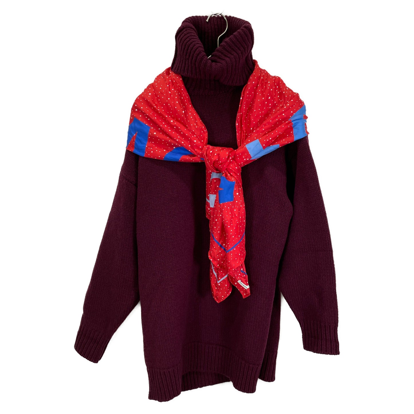 BALENCIAGA バレンシアガ 18年製 544179 ﾎﾞﾙﾄﾞｰ ﾀｰﾄﾙﾈｯｸｽｶｰﾌ ﾌﾟﾙｵｰﾊﾞｰﾆｯﾄ トップス XS