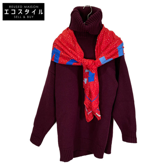 BALENCIAGA バレンシアガ 18年製 544179 ﾎﾞﾙﾄﾞｰ ﾀｰﾄﾙﾈｯｸｽｶｰﾌ ﾌﾟﾙｵｰﾊﾞｰﾆｯﾄ トップス XS