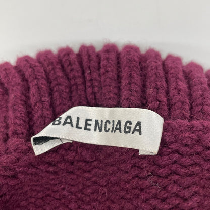 BALENCIAGA バレンシアガ 18年製 544179 ﾎﾞﾙﾄﾞｰ ﾀｰﾄﾙﾈｯｸｽｶｰﾌ ﾌﾟﾙｵｰﾊﾞｰﾆｯﾄ トップス XS