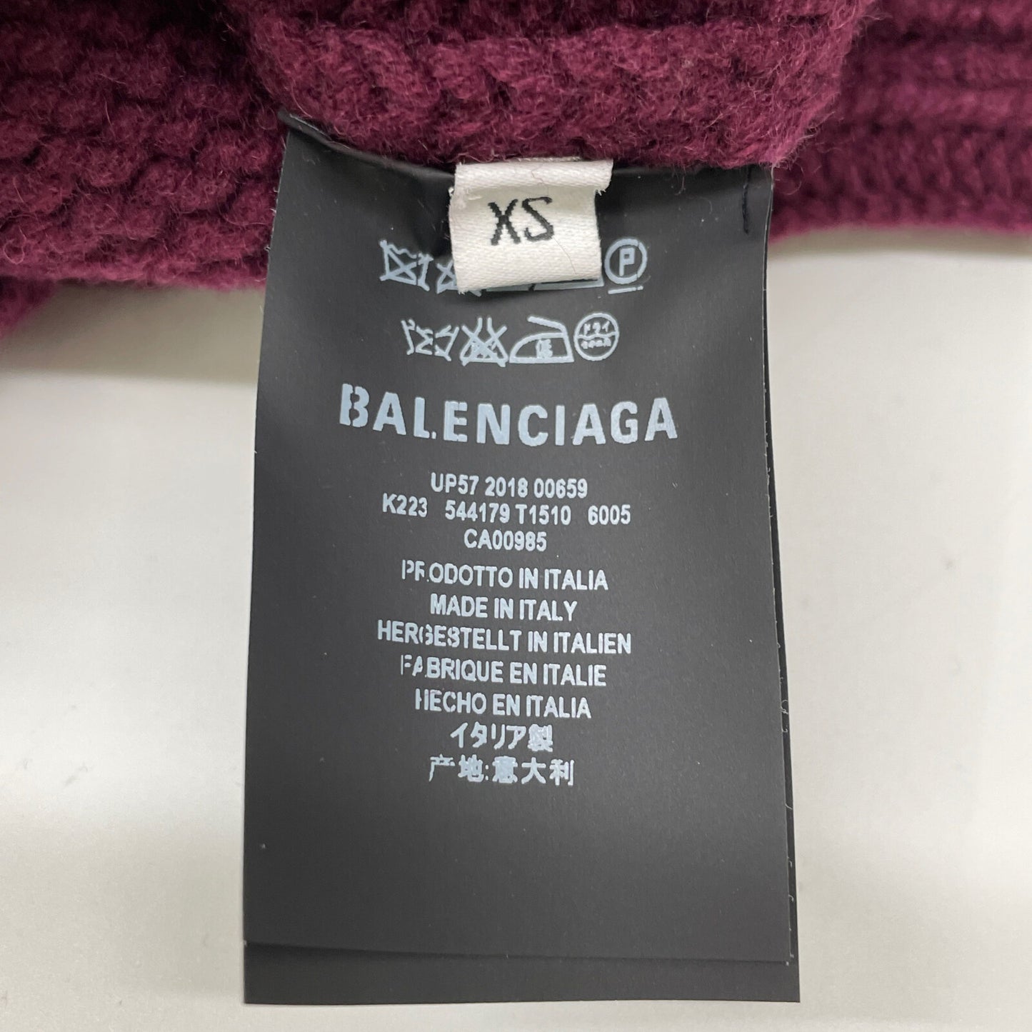 BALENCIAGA バレンシアガ 18年製 544179 ﾎﾞﾙﾄﾞｰ ﾀｰﾄﾙﾈｯｸｽｶｰﾌ ﾌﾟﾙｵｰﾊﾞｰﾆｯﾄ トップス XS