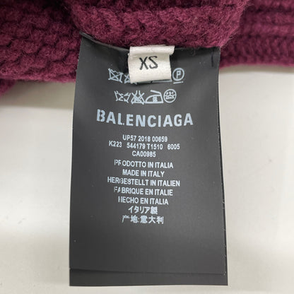 BALENCIAGA バレンシアガ 18年製 544179 ﾎﾞﾙﾄﾞｰ ﾀｰﾄﾙﾈｯｸｽｶｰﾌ ﾌﾟﾙｵｰﾊﾞｰﾆｯﾄ トップス XS