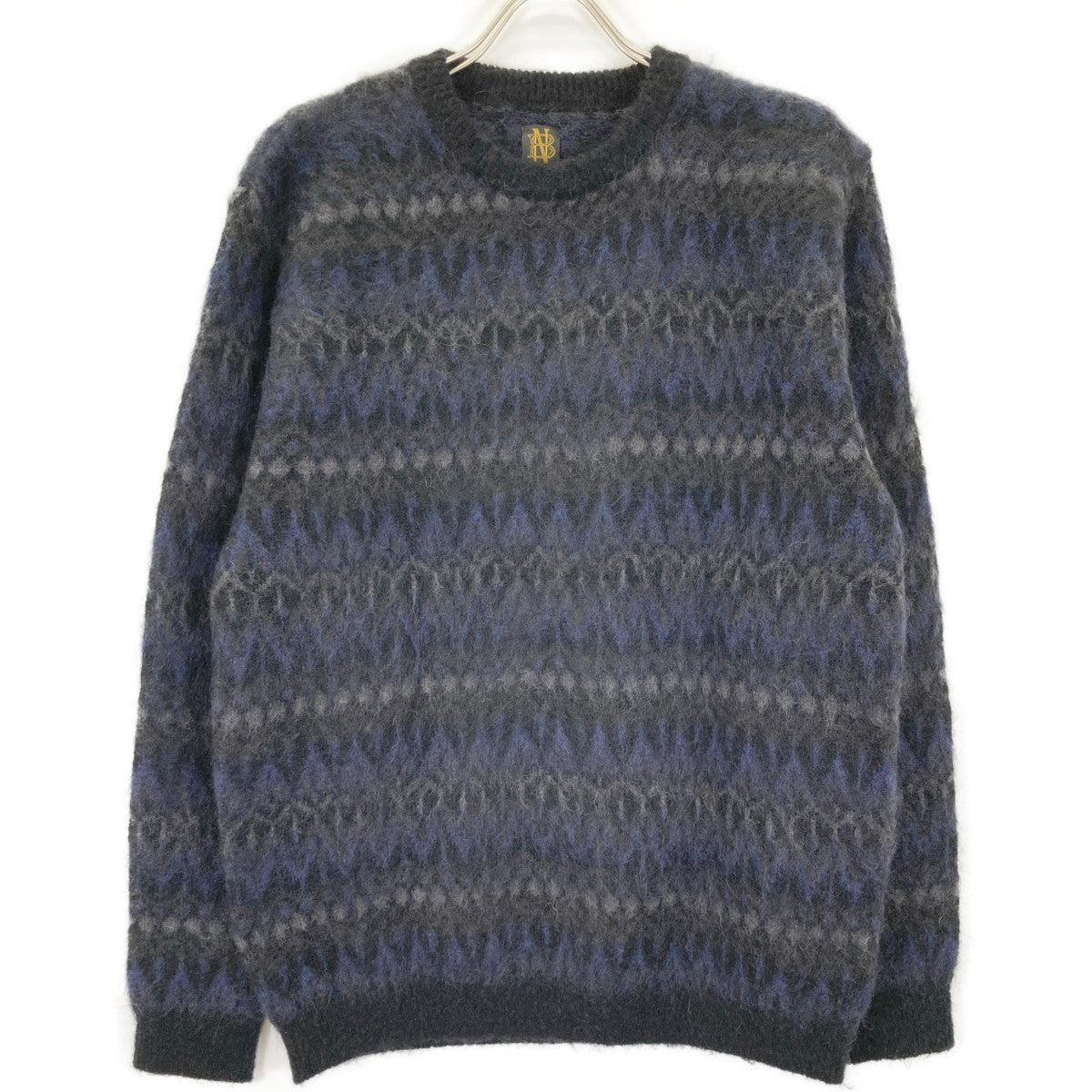 BATONER バトナー 【×Pilgrim】BN-22FM079 ﾌﾞﾗｯｸ ﾓﾍﾔ ｼﾞｬｶﾞｰﾄﾞｸﾙｰﾈｯｸﾆｯﾄ トップス 2