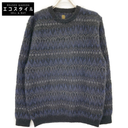 BATONER バトナー 【×Pilgrim】BN-22FM079 ﾌﾞﾗｯｸ ﾓﾍﾔ ｼﾞｬｶﾞｰﾄﾞｸﾙｰﾈｯｸﾆｯﾄ トップス 2