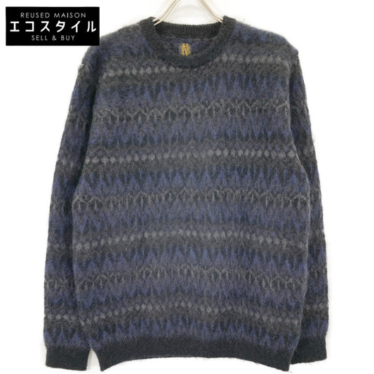 BATONER バトナー 【×Pilgrim】BN-22FM079 ﾌﾞﾗｯｸ ﾓﾍﾔ ｼﾞｬｶﾞｰﾄﾞｸﾙｰﾈｯｸﾆｯﾄ トップス 2