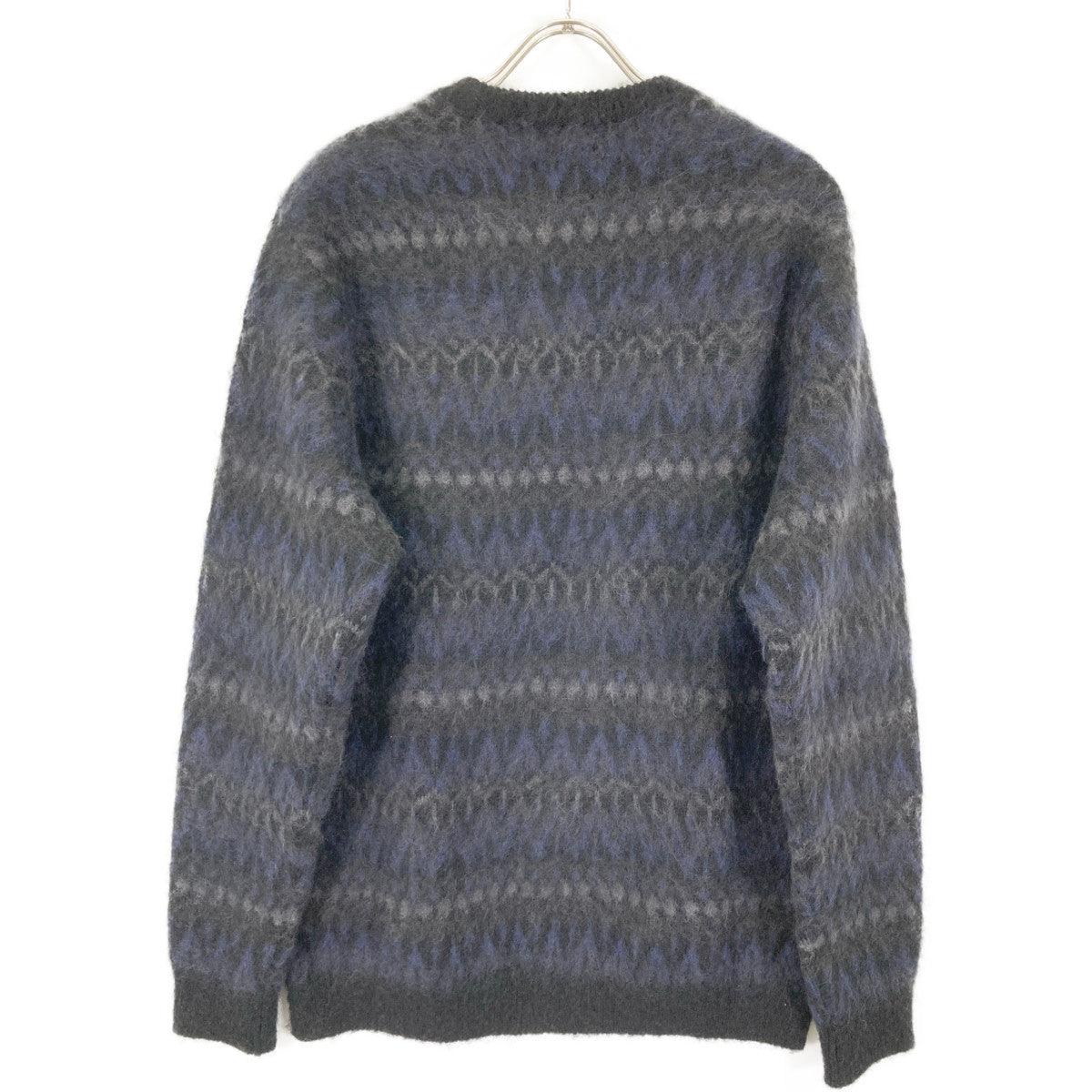 BATONER バトナー 【×Pilgrim】BN-22FM079 ﾌﾞﾗｯｸ ﾓﾍﾔ ｼﾞｬｶﾞｰﾄﾞｸﾙｰﾈｯｸﾆｯﾄ トップス 2