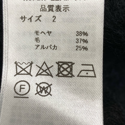 BATONER バトナー 【×Pilgrim】BN-22FM079 ﾌﾞﾗｯｸ ﾓﾍﾔ ｼﾞｬｶﾞｰﾄﾞｸﾙｰﾈｯｸﾆｯﾄ トップス 2