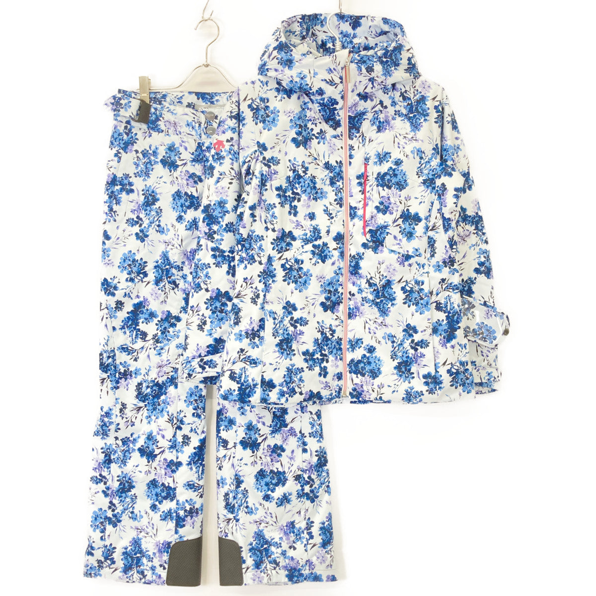 DESCENTE デサント S.I.O CONCEPT ブルー 花柄 スキーウェアセット スーツ セットアップ L