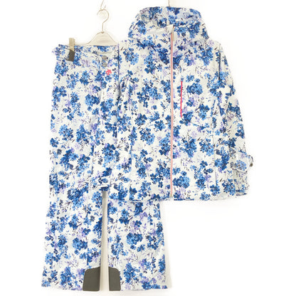 DESCENTE デサント S.I.O CONCEPT ブルー 花柄 スキーウェアセット スーツ セットアップ L