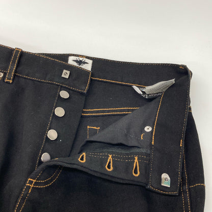 Christian Dior クリスチャンディオール ブラック BEEタグ ボタンフライ クロップドデニムパンツ ボトムス 38