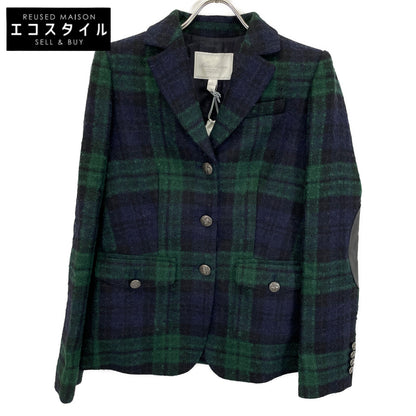 Brooks Brothers ブルックスブラザーズ 100213867 グリーン×ブルー ウールブレンド ブークレ ブラックウォッチ シングル3ボタンジャケット ジャケット 2