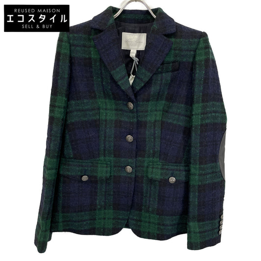 Brooks Brothers ブルックスブラザーズ 100213867 グリーン×ブルー ウールブレンド ブークレ ブラックウォッチ シングル3ボタンジャケット ジャケット 2