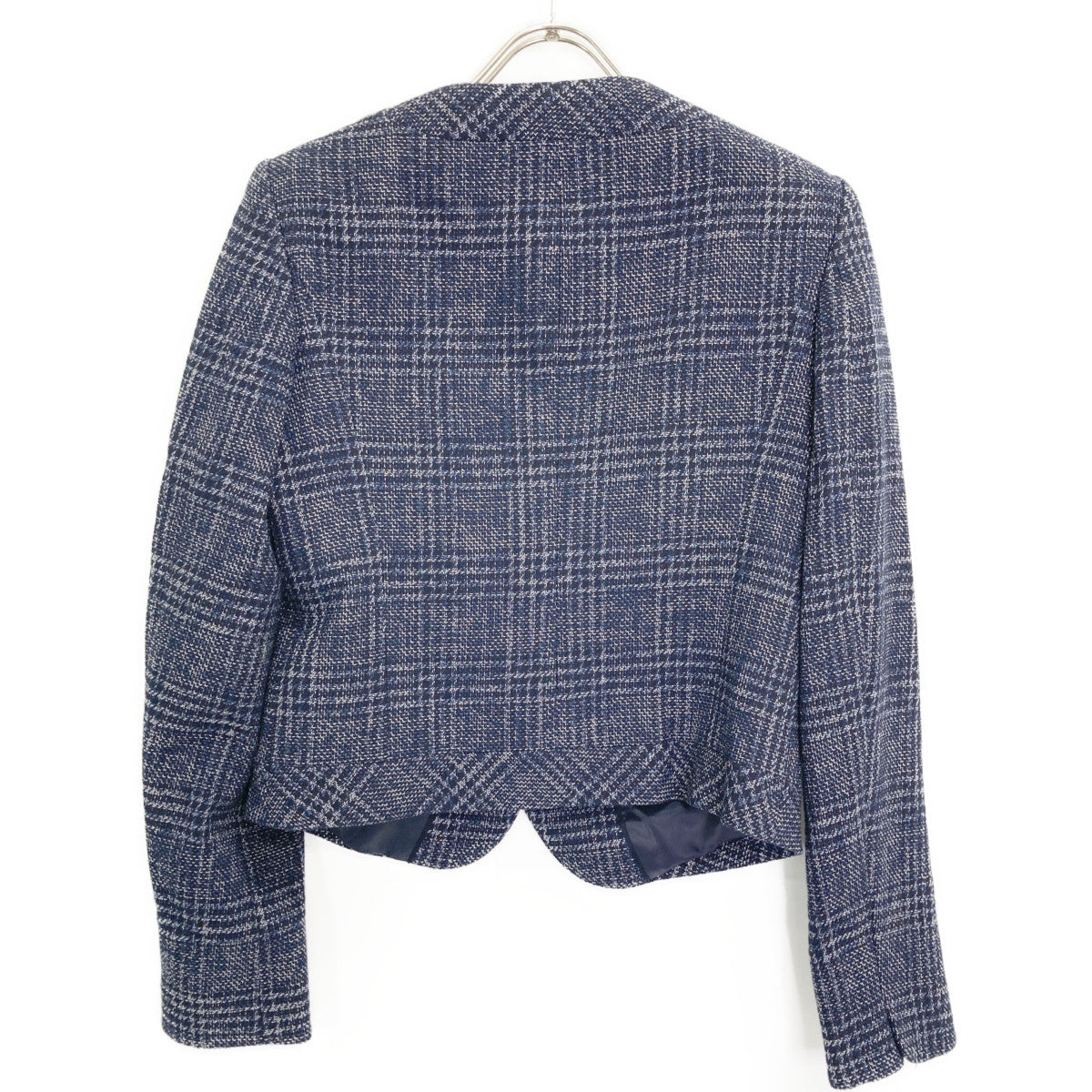 Brooks Brothers ブルックスブラザーズ ブルー ツイードチェックノースリーブワンピース ジャケットセット スーツ セットアップ 2