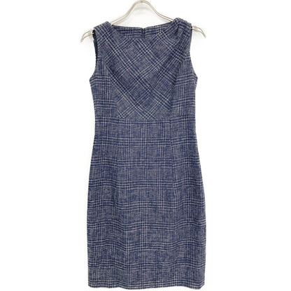 Brooks Brothers ブルックスブラザーズ ブルー ツイードチェックノースリーブワンピース ジャケットセット スーツ セットアップ 2