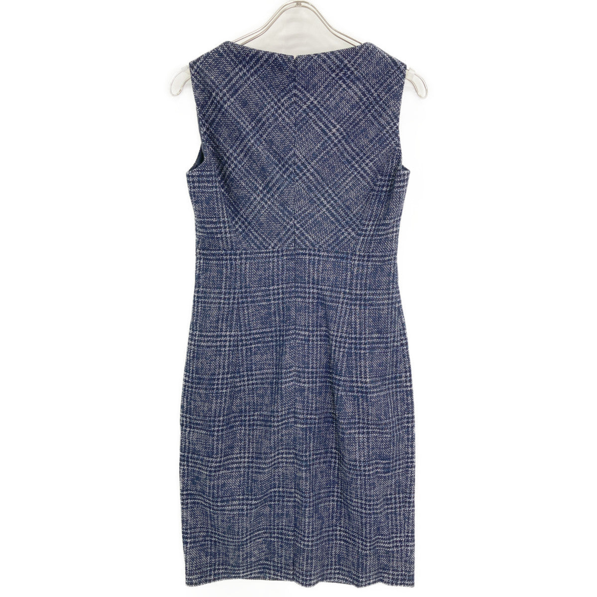 Brooks Brothers ブルックスブラザーズ ブルー ツイードチェックノースリーブワンピース ジャケットセット スーツ セットアップ 2