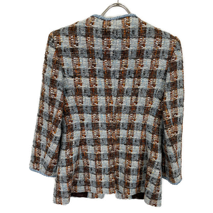 Brooks Brothers ブルックスブラザーズ ライトブルー ノーカラーツイードジャケット スカート セットアップ スーツ セットアップ 0