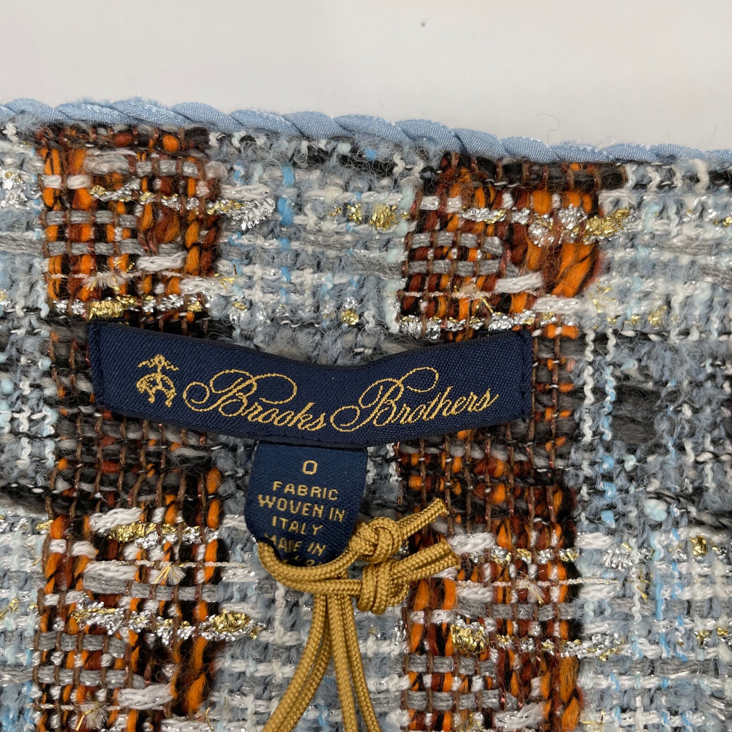 Brooks Brothers ブルックスブラザーズ ライトブルー ノーカラーツイードジャケット スカート セットアップ スーツ セットアップ 0