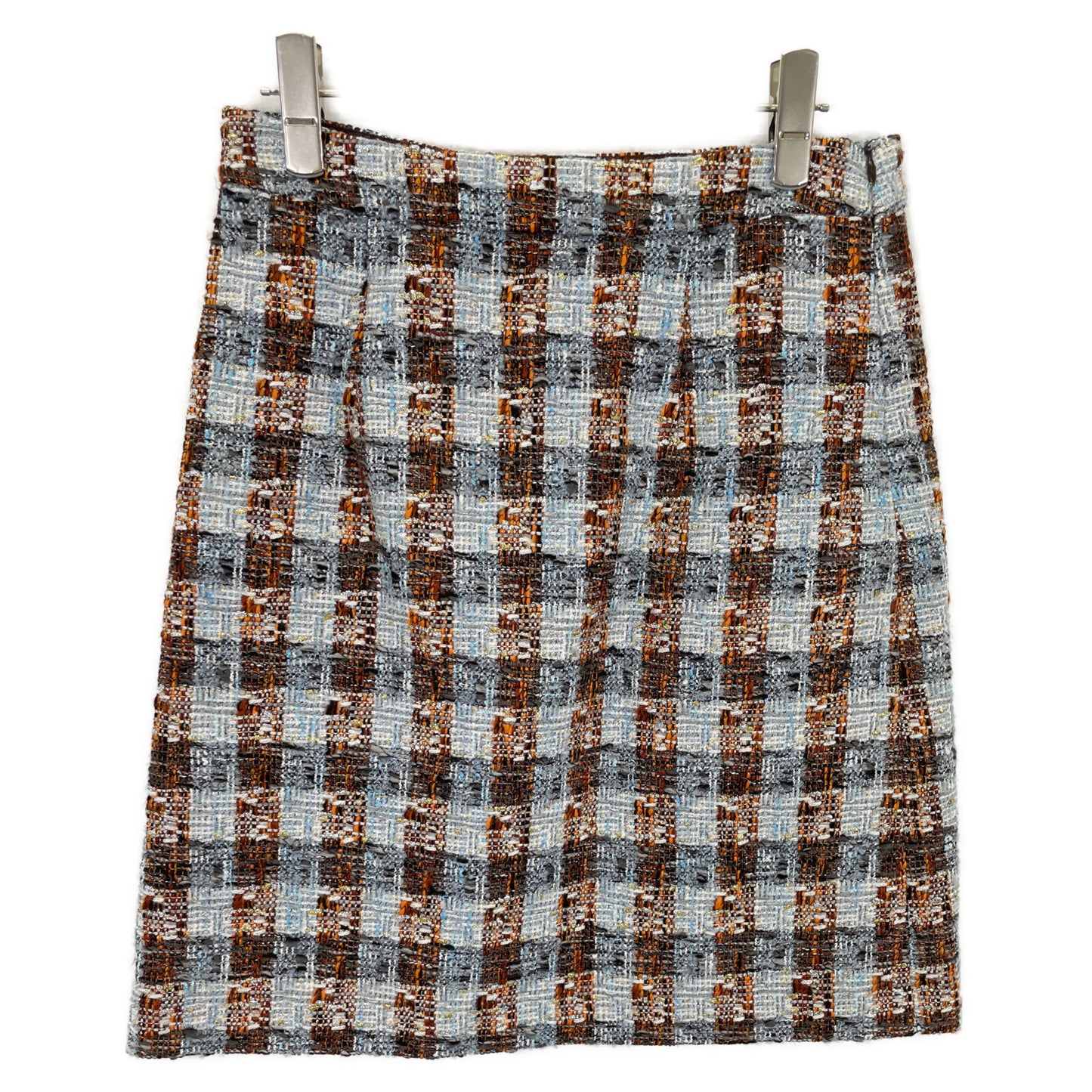 Brooks Brothers ブルックスブラザーズ ライトブルー ノーカラーツイードジャケット スカート セットアップ スーツ セットアップ 0