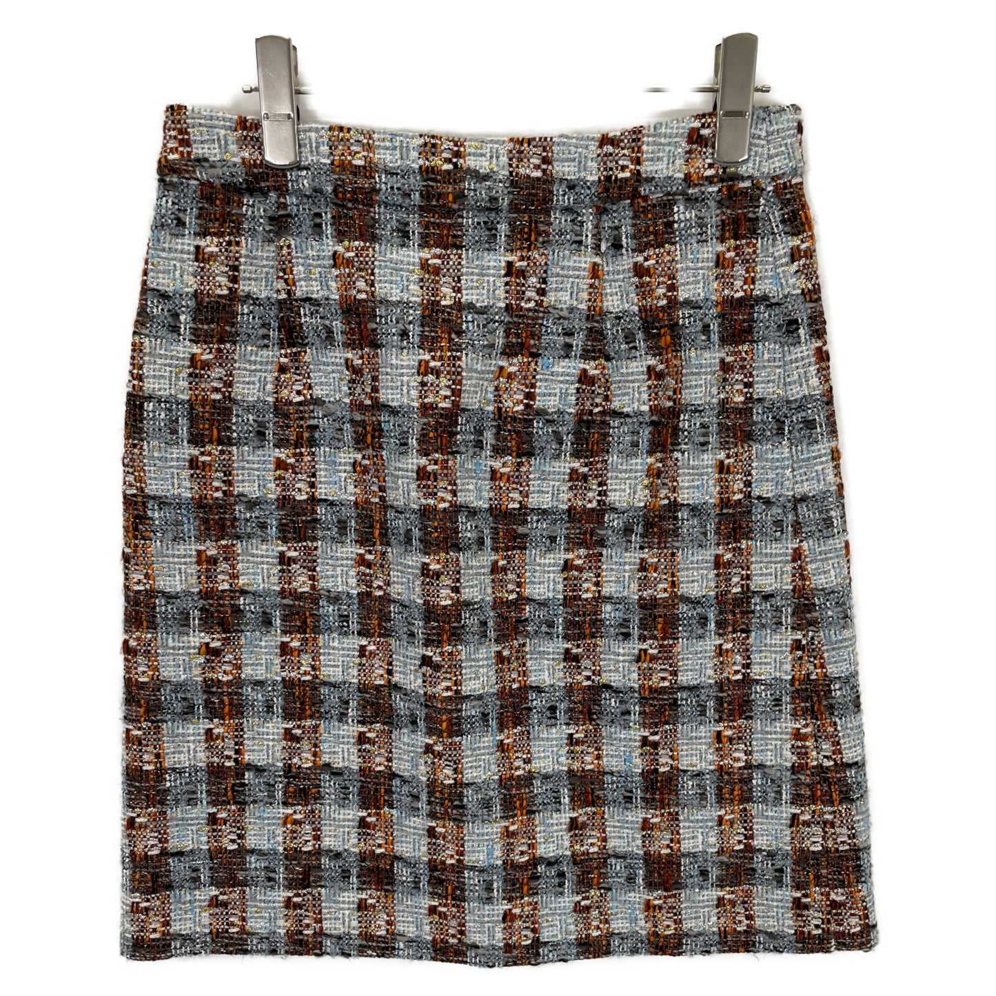 Brooks Brothers ブルックスブラザーズ ライトブルー ノーカラーツイードジャケット スカート セットアップ スーツ セットアップ 0