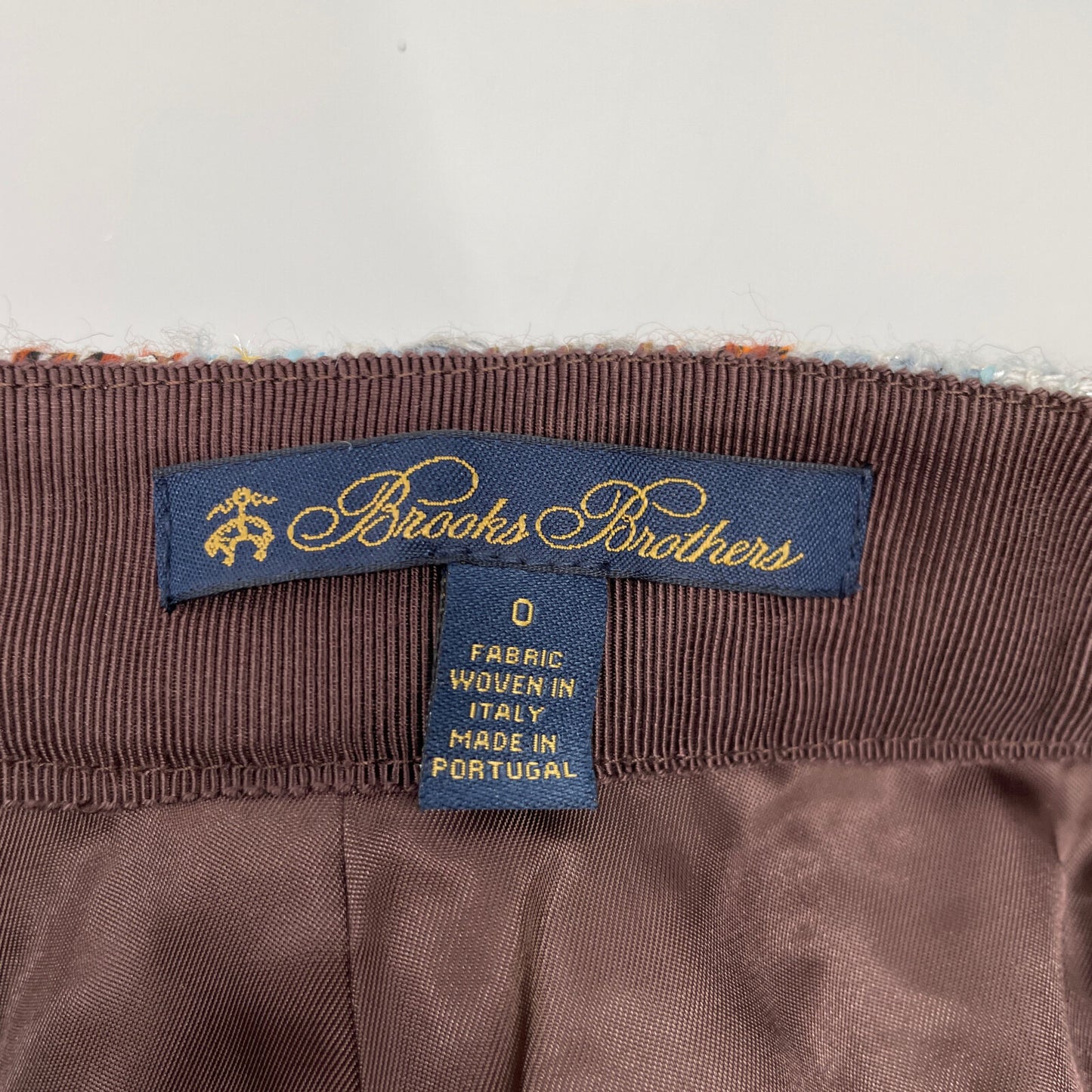 Brooks Brothers ブルックスブラザーズ ライトブルー ノーカラーツイードジャケット スカート セットアップ スーツ セットアップ 0