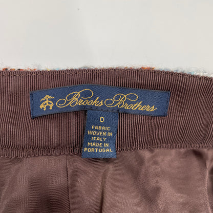 Brooks Brothers ブルックスブラザーズ ライトブルー ノーカラーツイードジャケット スカート セットアップ スーツ セットアップ 0