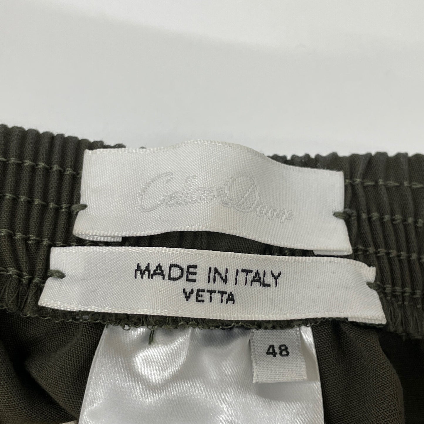 Cellar Door セラー ドアー 24SS 1114-343-8746 カーキ レーヨン混 プリーツスラックスパンツ ボトムス 48