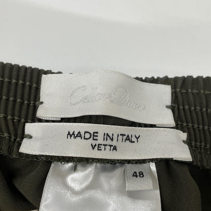 Cellar Door セラー ドアー 24SS 1114-343-8746 カーキ レーヨン混 プリーツスラックスパンツ ボトムス 48