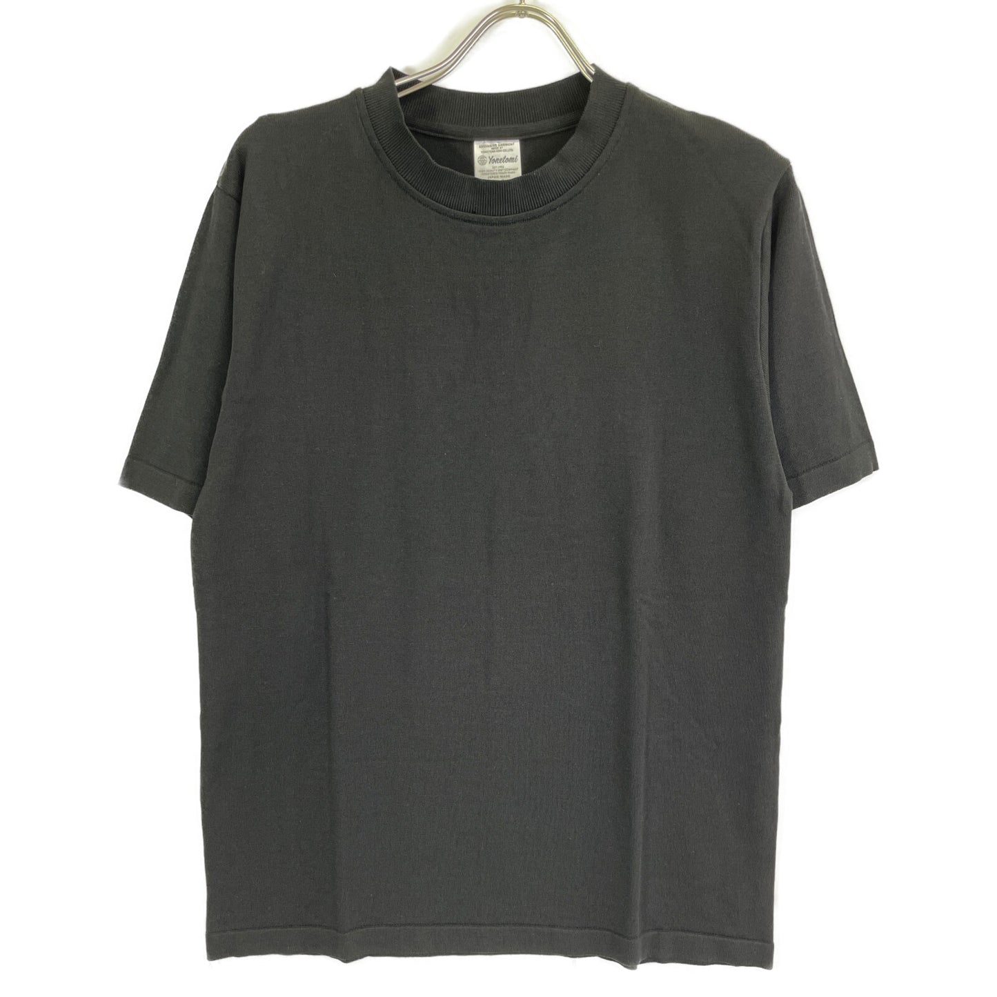 Yonetomi ヨネトミ 95-242-024 ブラック シルク100 ショートスリーブクルーネックニット トップス 3