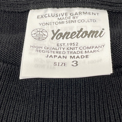 Yonetomi ヨネトミ 95-242-024 ブラック シルク100 ショートスリーブクルーネックニット トップス 3