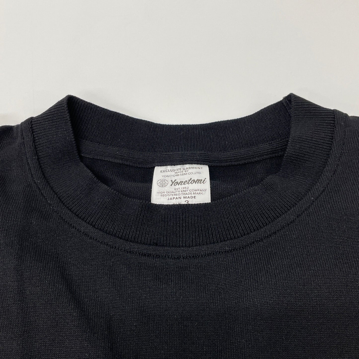 Yonetomi ヨネトミ 95-242-024 ブラック シルク100 ショートスリーブクルーネックニット トップス 3