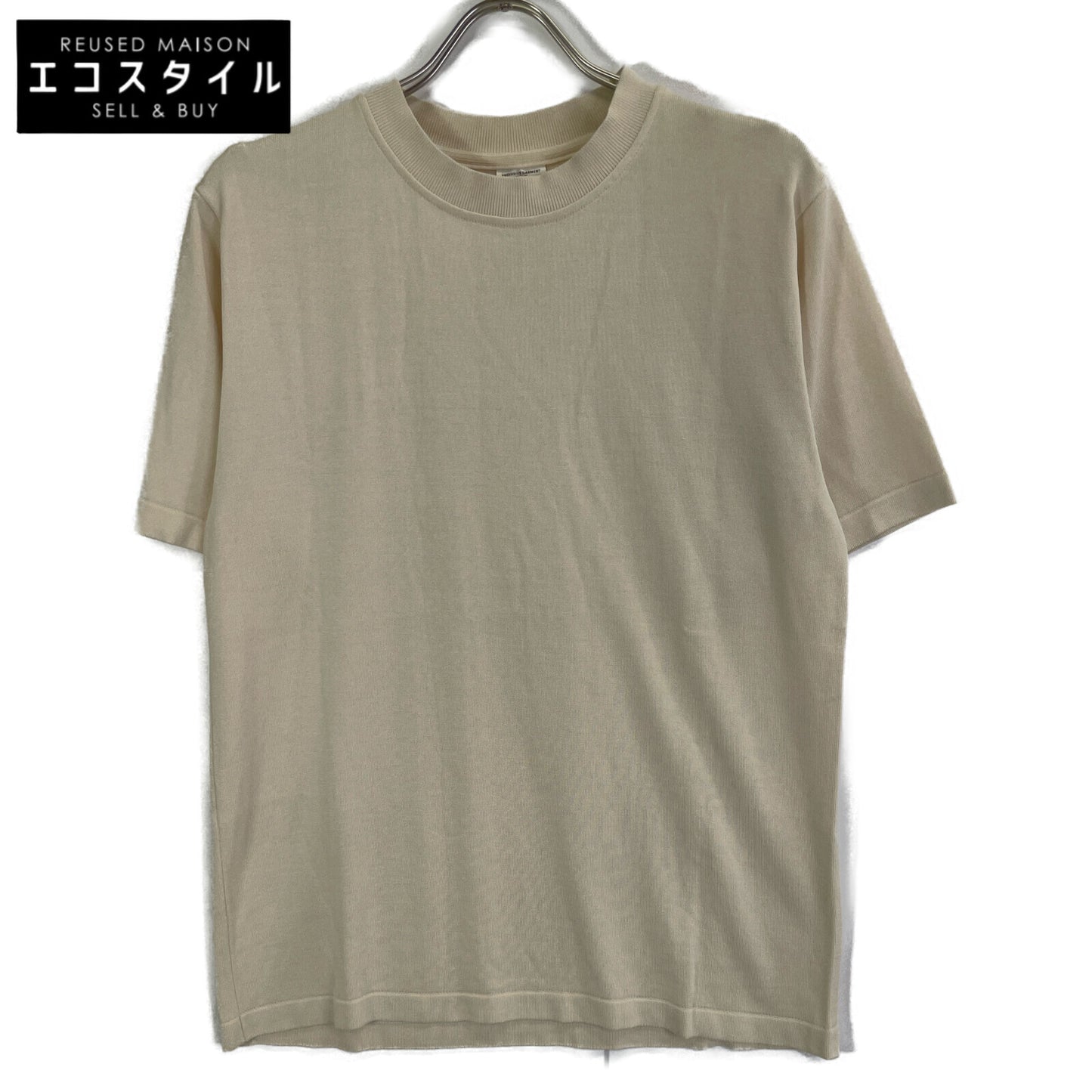 Yonetomi ヨネトミ 95-242-024 アイボリー シルク100 ショートスリーブクルーネックニット トップス 3